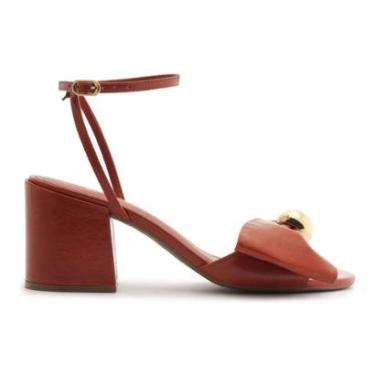 Imagem de Sandália Salto Médio Bloco Couro Laço Lançamento Arezzo-Feminino