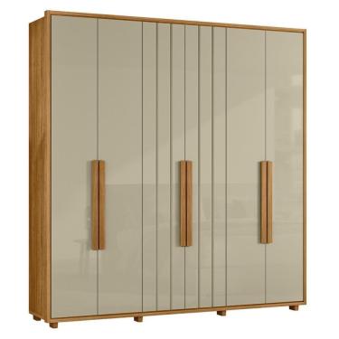 Imagem de Guarda Roupa Casal Veronese Ripado 6 Portas Cumaru/opala - Madetec Cumaru/opala