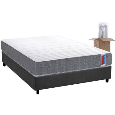 Imagem de Conjunto Box Casal: Colchão Espuma Herval D28 Singlecore + Base Crc Suede Gray (138x188)