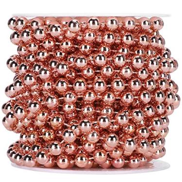 Imagem de Grânulo de plástico guirlanda carretel corda decorativa diy artesanato suprimentos para decorações de casa de casamento de natal 8mm rolo de 10 metros (Rosa)