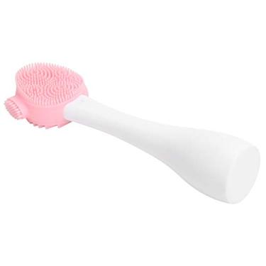 Imagem de Phefop Escova de Limpeza Facial de Silicone, Material Macio, Ferramenta de Limpeza Profunda para Pele Normal, Portátil para Máscaras DIY (Cabeça única rosa e branca)
