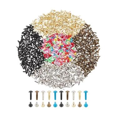 Imagem de KiBcsLic 500 peças de prendedores de papel, tachinhas para scrapbooking, modernas, com pontas de metal, alfinetes de pressão para artesanato e confecção de