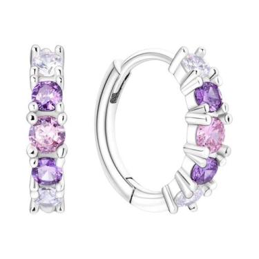 Imagem de Brinco de argola de prata 925 para mulheres pendientes lua sol brincos