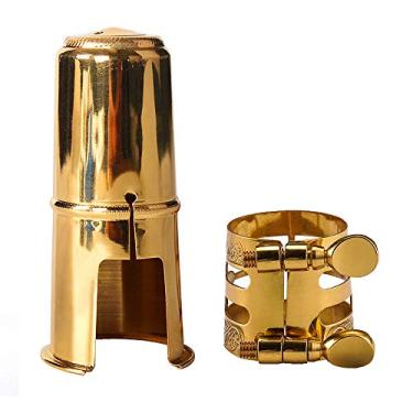 Imagem de Kit de Acessórios para Saxofone Alto com Boquilha e Ligadura Couro Peças Substituição Premium Sólidas