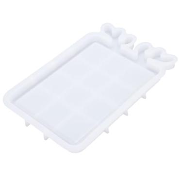 Imagem de HEEPDD Molde de Bandeja de Silicone Design de Chifre de Veado, Moldagem e Fundição DIY Molde de Prato de Resina para Armazenamento de Joias, Decoração Artesanal, de Placa Quadrada Flexível e Reutilizável para Casa