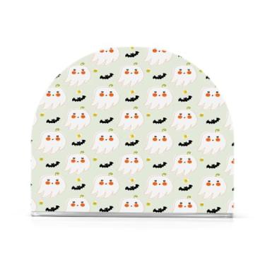 Imagem de Qilmy Porta-guardanapos de acrílico para morcegos fantasmas fofos, porta-guardanapos de coquetel de plástico transparente para mesas de restaurante de cozinha, 2 peças