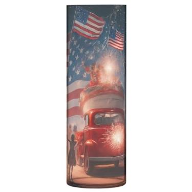 Imagem de JUZIHAI Vaso de flores para o Dia da Independência Americana 9,9 cm x 30 cm Cilindro de Plástico Moderno Vaso de Flores para Centro de Mesa de Casamento Decoração de Casa