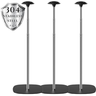 Imagem de APXL Hastes de suporte de cobertura de barco 3 sistemas de suporte PK, postes de suporte de aço inoxidável 304 ajustáveis em altura com base de liga de ferro de toque total estável para lona de barco