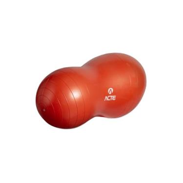 Imagem de Bola Feijão com Bomba de Ar, PVC Antiderrapante, 45x90cm, Laranja, Suporta 120kg, para Pilates, Fisioterapia, Gestação