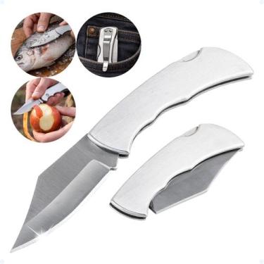 Imagem de Canivete Inox De Bolso Retrátil Com Presilha E Trava Manual - Hxt