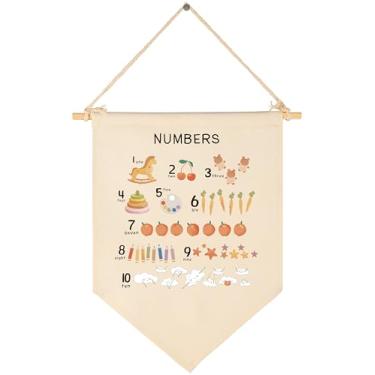 Imagem de Berçário Homeschool Quarto Acima do Berço Porta de Jogos Decoração de Parede Presente para Crianças Meninas, Meninos Adolescentes, Bebê, Chuveiro, Aniversário, Faixa de Lona Estampas de Flâmula Cartaz