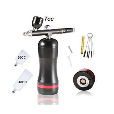 Imagem de Auto Start Stop Substitua a bateria Airbrush Compressor Kit Modelo spray caneta beleza Cosméticos Maquiagem Salon Tattoo Airbrush temporária(Part D Black)
