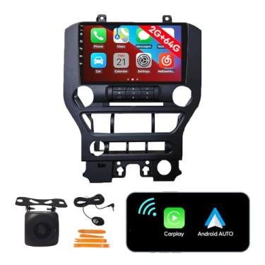 Imagem de [2G 64G] Android Car Stereo FM Radio Carplay Android Auto 22.9 cm Touchscreen Headunit Media Player com câmera reserva para Ford Mustang 2015 2016 2017 2018 2019 2020 versão básica