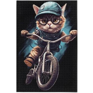 Imagem de Quebra-cabeça com estampa de gato, 1000 peças, adultos, engraçado, jogos, tecnologia, presentes, arte divertida, quebra-cabeça com estampa animal, 75 x 50 cm