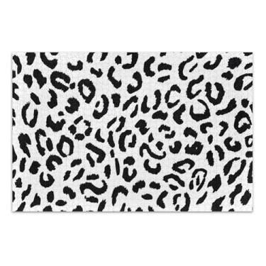 Imagem de Quebra-cabeça para adultos 500 peças presentes de elefante branco engraçado divertido quebra-cabeça rígido decoração de casa arte preto branco estampa de leopardo, 51 x 37 centímetros