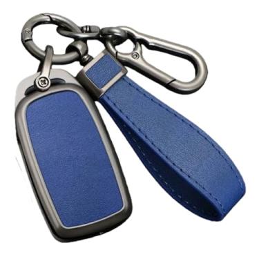Imagem de Capa de couro para chave de carro, liga de zinco, compatível com DAF 106 cf euro 6 2022 xg xf caminhão, proteção remota para chave(A2 Blue)