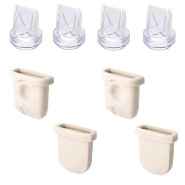 Imagem de 8 Peças de Reposição para eufy Bomba de Amamentação, 4 Diafragmas Silicone e 4 Válvulas Tipo Bico Pato Compatível com eufy S1 Pro S1 E10 E20 Bomba Leite Materno Vestível