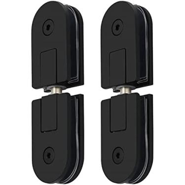 Imagem de Braçadeira de porta de vidro resistente para porta de chuveiro, sem moldura, dobradiça pivô de 360 graus, porta de banheiro de aço inoxidável 304, kit de substituição de vitrine de armário de vinho