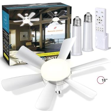 Imagem de Laliled Ventilador de teto com luz – Ventilador de luz com controle remoto e aplicativo, ventilador de teto pequeno de 45,7 cm, 6 velocidades e 3 modos de iluminação, ideal para quarto, cozinha, sala