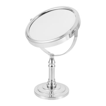 Imagem de Espelho giratório de mesa espelho de maquiagem de metal dupla face para acessório de mesa portátil para uso no quarto e banheiro