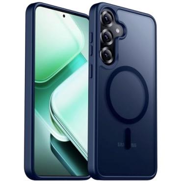 Imagem de Capa Clear Magnética Compatível com Carregamento Sem Fio para Samsung S25 (Azul, Samsung S25)