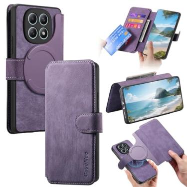 Imagem de Fofvccv Capa carteira para Xiaomi Redmi Note 15, 2 em 1, capa de couro PU dobrável magnética retrô destacável com compartimentos para cartões, capa de telefone com suporte de bloqueio de RFID para