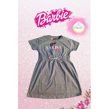 Imagem de Vestido Infantil Barbie - Cinza