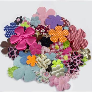 Imagem de YYCRAFT 200 peças de apliques de flores sortidas para scrapbooking, enfeite de costura, artesanato de casamento