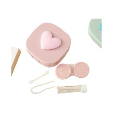 Imagem de Estojo Para Lentes De Contato Mini Com Espelho, Recipiente Adorável Pa