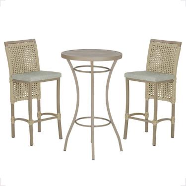 Imagem de Mesa Bistrô 2 Banquetas Roma Fendi Corda Náutica 3 Trama Rami