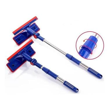 Imagem de Rodo Rodinho Limpa Vidro Cabo Telescópico Janela Sacada 2x1 - Congratu