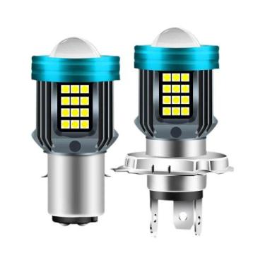 Imagem de Lâmpadas De Farol LED Para Motocicleta H4 H6 BA20D P15D, Branco E Amar