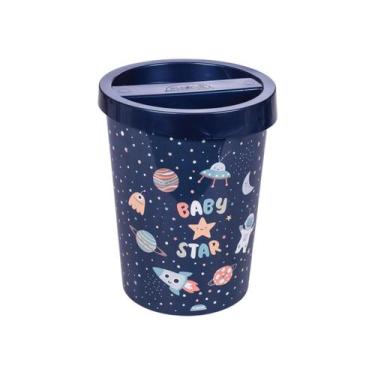 Imagem de Lixeira Decorada C/ Tampa 5,5l Infantil Plasútil Quarto Bebê, Astronau