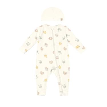 Imagem de Macacão bebê unissex em cotton com touquinha Brandili Baby