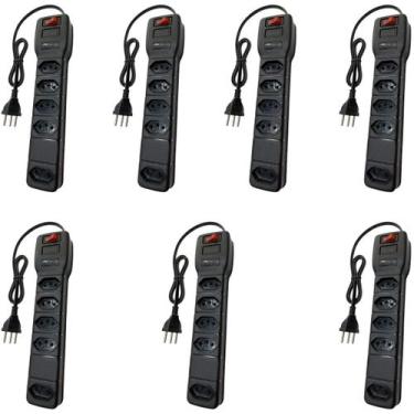 Imagem de 7 Peças Extensão Filtro Linha 5 Tomadas Multicraft Bivolt