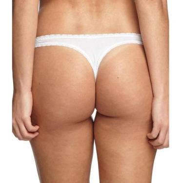 Imagem de Calcinha Microfibra Fio Dental Sloggi 24576 Com Renda, Branco, G