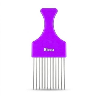Imagem de Pente Garfo de Metal Para Cachos Roxo Belliz Ricca Cod.2407