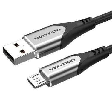 Imagem de Vention - Cabo Carregador Curto Micro Usb V8 60w 3A 25cm - Bbacomercio