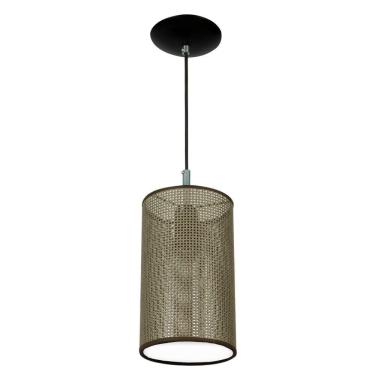 Imagem de Luminaria Pendente Cilindrica De Cupula Ratan 14x25cm