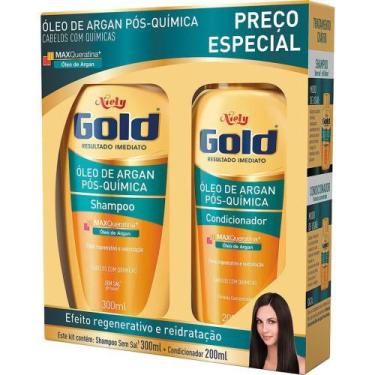 Imagem de Kit Especial Shampoo + Condicionador Niely Gold Óleo De Argan 500ml