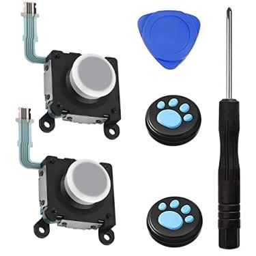 Imagem de CHENLAN 2 pacotes de substituição de joystick botão 3D Rocker analógico polegar substituição para Sony PSV 2000 PS Vita 2000 2001 branco
