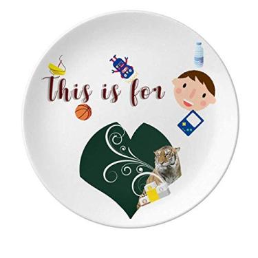 Imagem de Prato de porcelana feline Tigers Fierce Patterns Prato redondo para jantar masculino