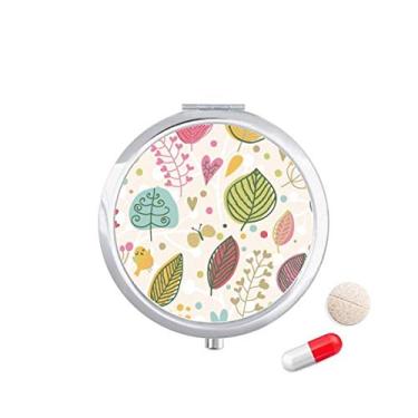 Imagem de Caixa de comprimidos de tinta colorida com folhas de flores, caixa de armazenamento de remédios