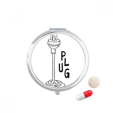 Imagem de Caixa de comprimidos de desenho manual com três furos, caixa de armazenamento de remédios