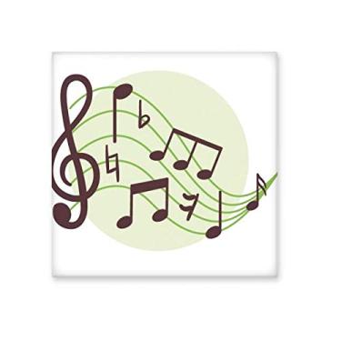 Imagem de Bloco redondo com notas musicais, azulejo de cerâmica brilhante para banheiro, cozinha, parede