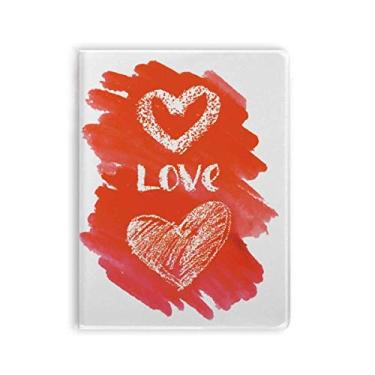 Imagem de Caderno de anotações escritas à mão com citação Red Love You Diário capa macia
