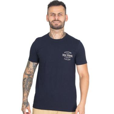 Imagem de Camiseta Masculina Algodão Com Estampa Barco Gola Redonda  - Kohmar