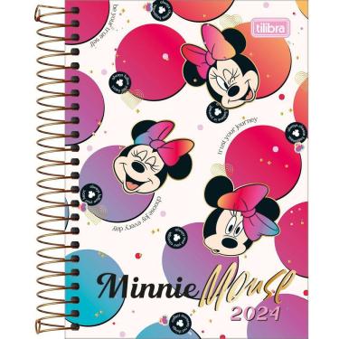 Imagem de Agenda Espiral Diária 12,9 x 18,7 cm Minnie 2024 Tilibra Ref 04423