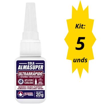 Imagem de Kit 5 und - Cola Alma Super - Ultra Rápida - 20 gramas