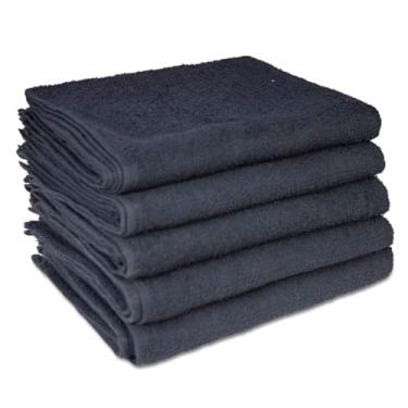 Imagem de Kit 5 Toalhas Rosto para Salão SPA Manicure - Básica - Gramatura 250g (PRETA)